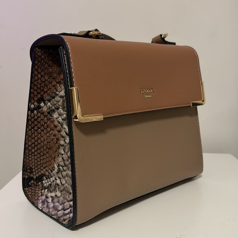 Dune London Small Handle Bag With Pouch & Snake Skin Designed Leather